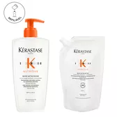 Kit Kérastase Nutritive Shampoo para Cabelos Ressecados Bain Satin Riche com Refil